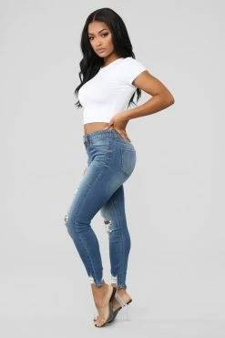 Fashion Nova Skinny Jeans Ego Trip Mid Rise Jeans - Medium Blue Wash