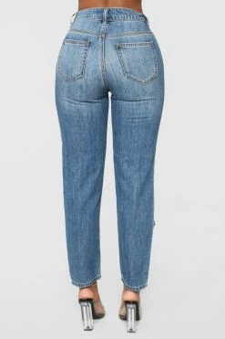 Fashion Nova Janelle Boyfriend Jeans - Medium Blue Wash