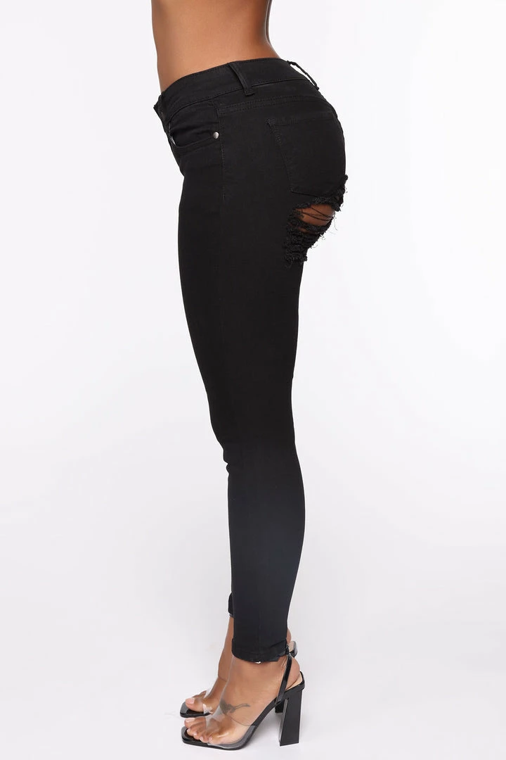 Fashion Nova All The Booty Ripped Skinny Jeans - Black