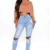 Discount ๐ Fashion Nova Say Yes To Distress ๐ Jeans - Light Blue Wash ๐ 2 Fashion Nova Say Yes To Distress Jeans - Light Blue Wash