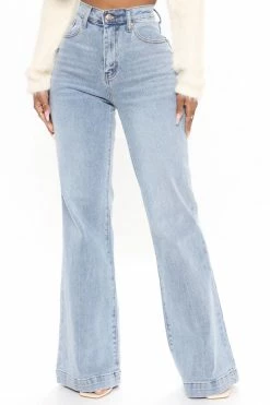 Fashion Nova Bridge The Distance Wide Leg Jeans - Medium Blue Wash