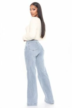 Fashion Nova Bridge The Distance Wide Leg Jeans - Medium Blue Wash