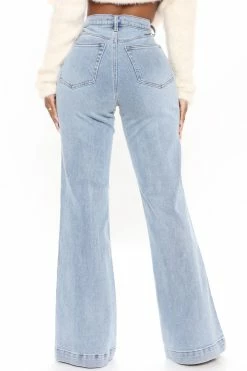 Fashion Nova Bridge The Distance Wide Leg Jeans - Medium Blue Wash