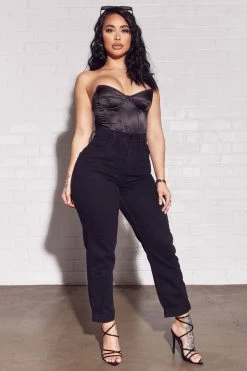Fashion Nova I Got It From My Mama Jeans - Black Mom Jeans