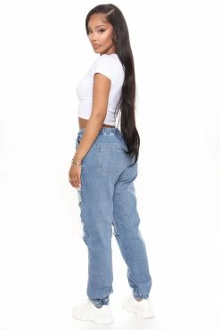 Deals ๐ Fashion Nova Take The Lead Ripped Denim Joggers - Medium Blue Wash ๐ 16 Fashion Nova Take The Lead Ripped Denim Joggers - Medium Blue Wash
