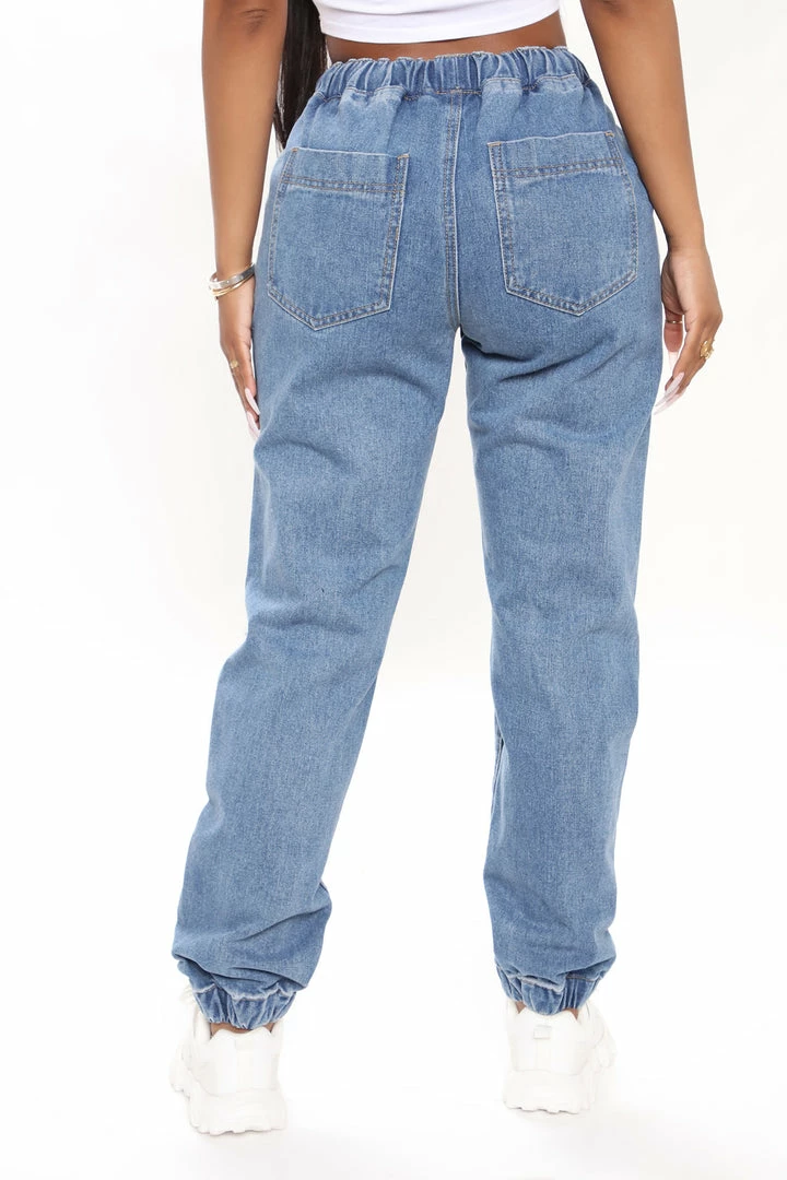 Deals ๐ Fashion Nova Take The Lead Ripped Denim Joggers - Medium Blue Wash ๐ 7 Fashion Nova Take The Lead Ripped Denim Joggers - Medium Blue Wash