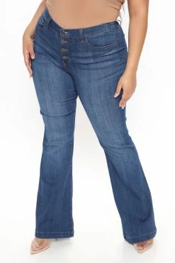 Fashion Nova Flare Jeans Wash Away Flare Jean - Dark Denim