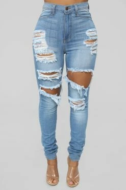 Fashion Nova Play It Again Skinny Jeans - Light Blue Wash