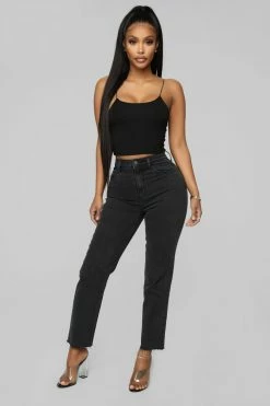 Fashion Nova Dress To Kill Mom Jeans - Black