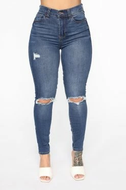Fashion Nova Skinny Jeans Abi Sculpting Ankle Jeans - Medium Blue Wash
