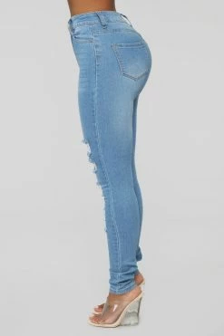 Fashion Nova Fantasea Nights High Rise Jeans - Light Blue Skinny Jeans