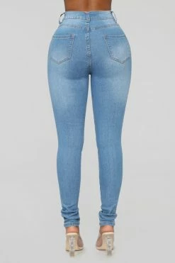 Fashion Nova Fantasea Nights High Rise Jeans - Light Blue Skinny Jeans