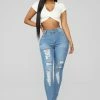 Fashion Nova Fantasea Nights High Rise Jeans - Light Blue Skinny Jeans