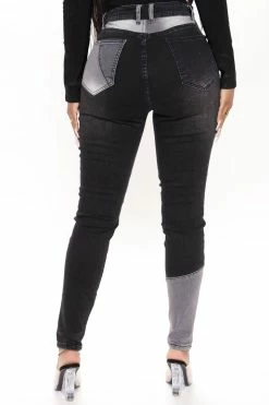 Fashion Nova All Fixed Up Patchwork Skinny Jeans - Black/combo