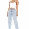 Fashion Nova Took Him By Surprise Slim Fit Boyfriend Jeans - Light Blue Wash Straight Leg Jeans
