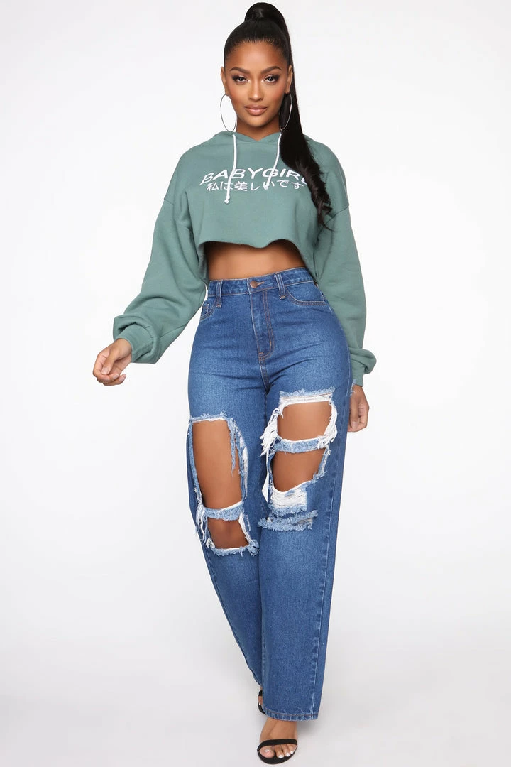 Fashion Nova Back Again Slouch Fit Jeans - Dark Denim Baggy Jeans