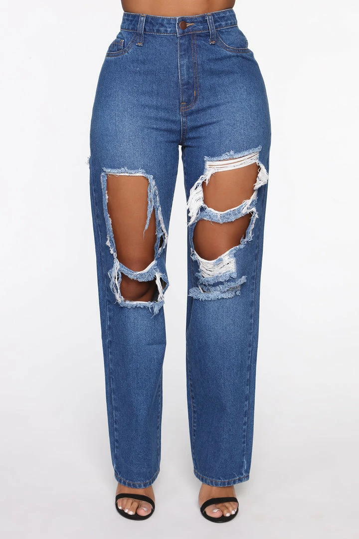 Fashion Nova Back Again Slouch Fit Jeans - Dark Denim Baggy Jeans