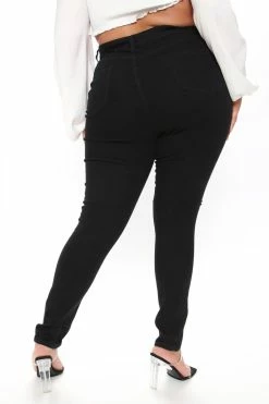 Fashion Nova Say Yes To Distress Jeans - Black Skinny Jeans