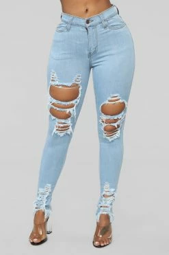 Fashion Nova Tell Your Boy Bye Jeans - Light Blue Wash