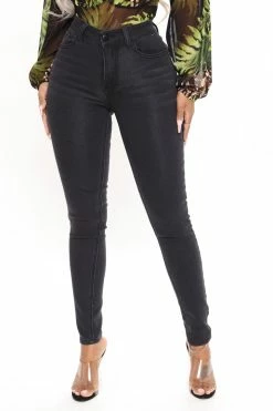 Fashion Nova Wifey High Rise Booty Lifter Jeans - Grey Skinny Jeans