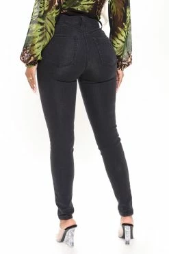 Fashion Nova Wifey High Rise Booty Lifter Jeans - Grey Skinny Jeans
