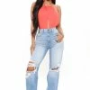 Budget 👍 Fashion Nova One And Only Ultra High Rise Ripped Boyfriend 👖 Jeans - Medium Blue Wash ⌛ 2 Fashion Nova One And Only Ultra High Rise Ripped Boyfriend Jeans - Medium Blue Wash