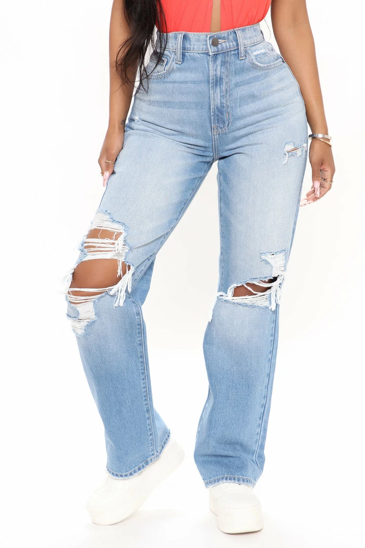 Budget π Fashion Nova One And Only Ultra High Rise Ripped Boyfriend π Jeans - Medium Blue Wash β 4 Fashion Nova One And Only Ultra High Rise Ripped Boyfriend Jeans - Medium Blue Wash