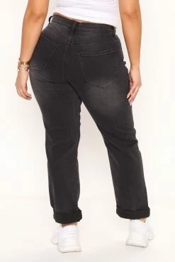 Fashion Nova My Best Boyfriend Ripped Jeans - Black Boyfriend Jeans