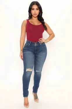 Fashion Nova Girl's Got It Distressed Booty Lifting Skinny Jeans - Dark Wash
