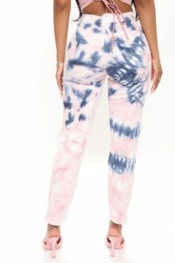 Fashion Nova Head In The Clouds Tie Dye Mom Jeans - Pink/combo