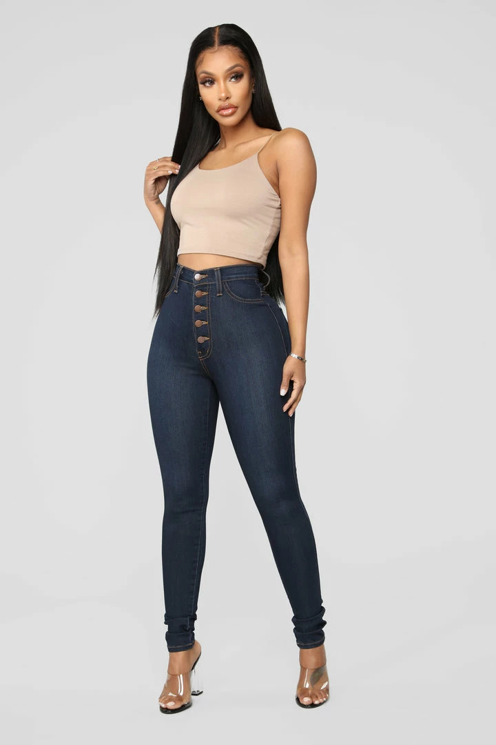 Discount 🔔 Fashion Nova Classic Button Up Skinny 👖 Jeans - Dark Denim 💯 7 Fashion Nova Classic Button Up Skinny Jeans - Dark Denim