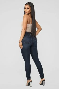Discount 🔔 Fashion Nova Classic Button Up Skinny 👖 Jeans - Dark Denim 💯 20 Fashion Nova Classic Button Up Skinny Jeans - Dark Denim
