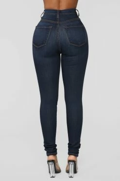 Discount 🔔 Fashion Nova Classic Button Up Skinny 👖 Jeans - Dark Denim 💯 21 Fashion Nova Classic Button Up Skinny Jeans - Dark Denim