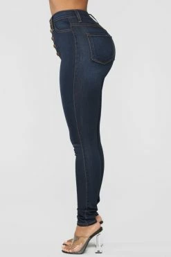 Discount 🔔 Fashion Nova Classic Button Up Skinny 👖 Jeans - Dark Denim 💯 18 Fashion Nova Classic Button Up Skinny Jeans - Dark Denim