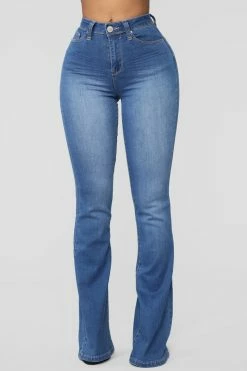 Fashion Nova Jodie High Rise Flare Jeans - Medium Blue Wash