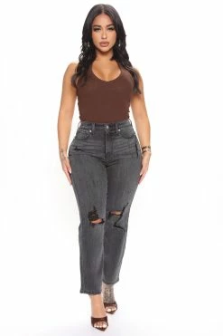 Fashion Nova Tobi High Rise Mom Jeans - Black