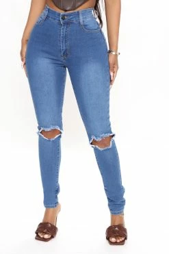 Fashion Nova Distracted High Rise Jeans - Medium Blue Wash
