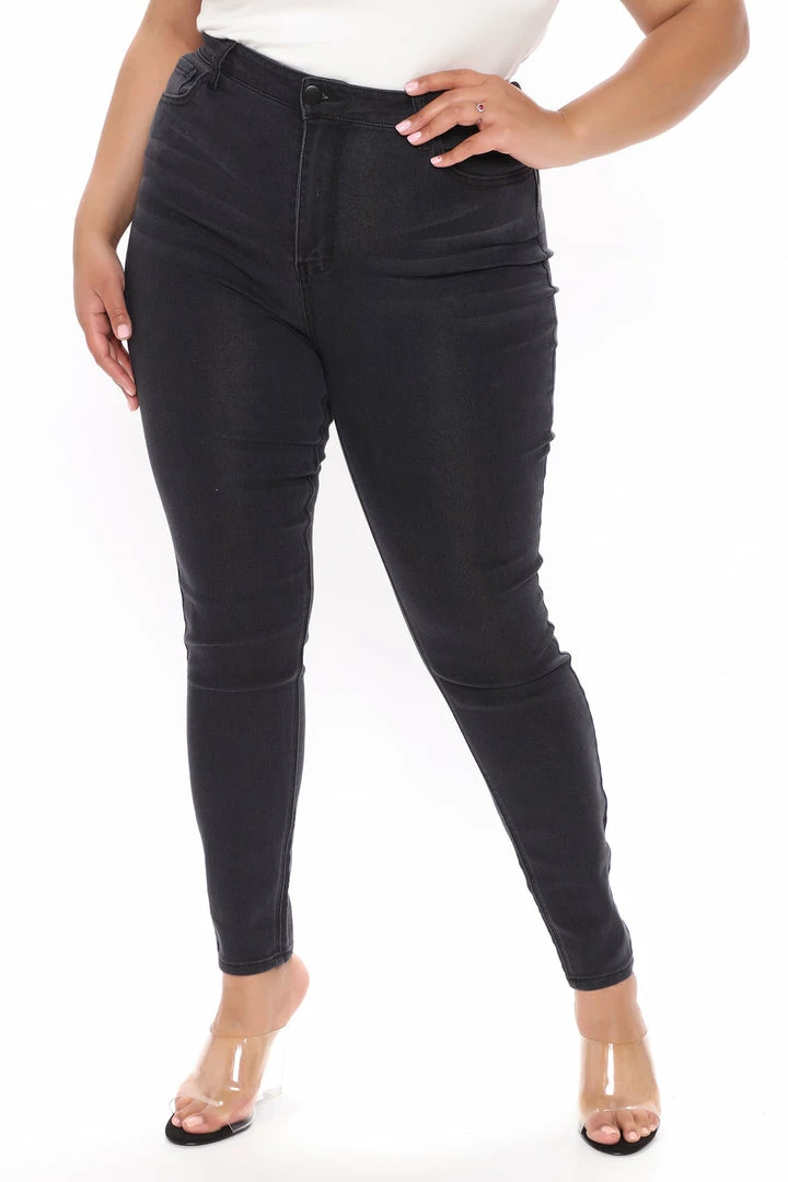Fashion Nova Wifey High Rise Booty Lifter Jeans - Grey Skinny Jeans