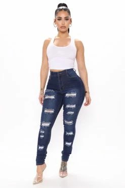 Fashion Nova Hug So Tight Jeans - Dark Wash