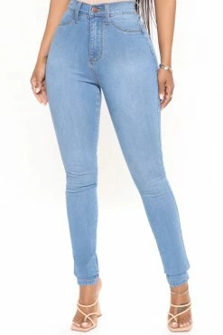 Fashion Nova Classic Beauty Booty Lifter Skinny Jeans - Light Blue Wash