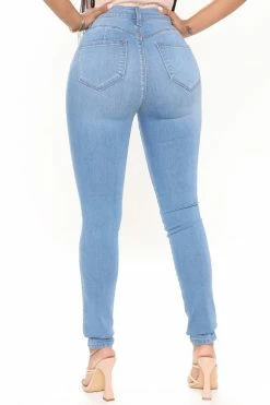 Fashion Nova Classic Beauty Booty Lifter Skinny Jeans - Light Blue Wash