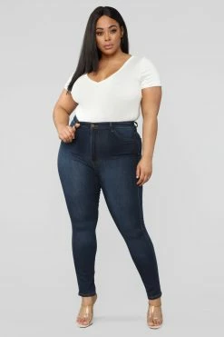 Fashion Nova Classic High Waist Skinny Jeans - Dark Denim