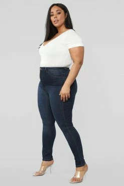 Fashion Nova Classic High Waist Skinny Jeans - Dark Denim