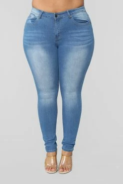 Fashion Nova Let's Get Carried Away Low Rise Booty Lifter Skinny Jeans - Medium Blue Wash