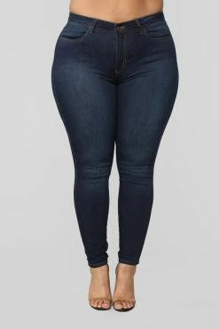 Fashion Nova Classic Mid Rise Skinny Jeans - Dark Denim