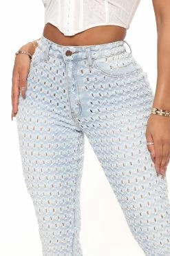 Fashion Nova About The Feels Stretch Skinny Jeans - Light Blue Wash