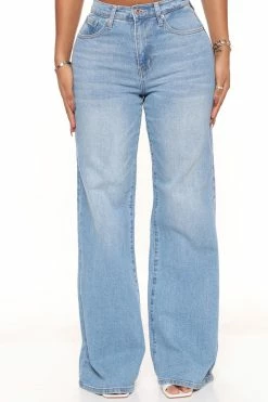 Fashion Nova Let Loose High Waist Jeans - Light Blue Wash Baggy Jeans
