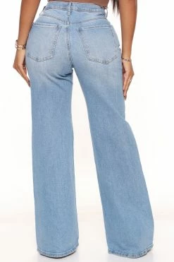 Fashion Nova Let Loose High Waist Jeans - Light Blue Wash Baggy Jeans