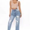 Fashion Nova Dear Diary Straight Leg Jeans - Medium Wash