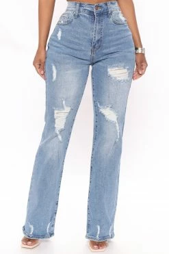 Fashion Nova Dear Diary Straight Leg Jeans - Medium Wash